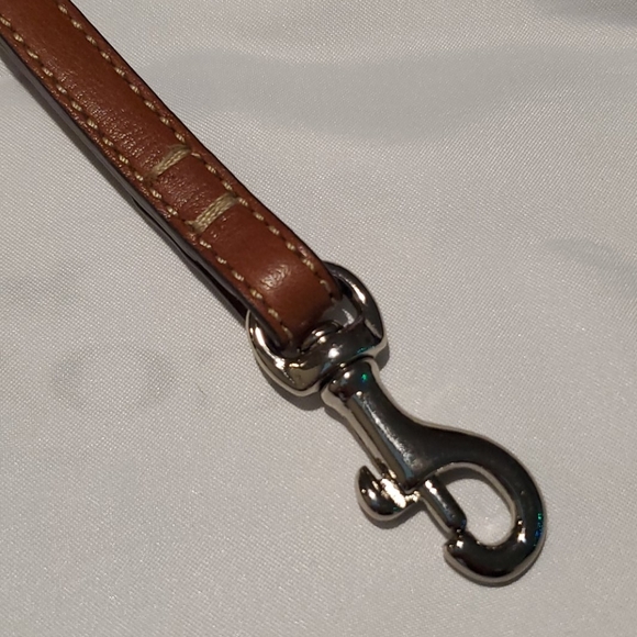 Small Tan Coach Wristlet Strap w/ Light Tan Stitch - Picture 3 of 5